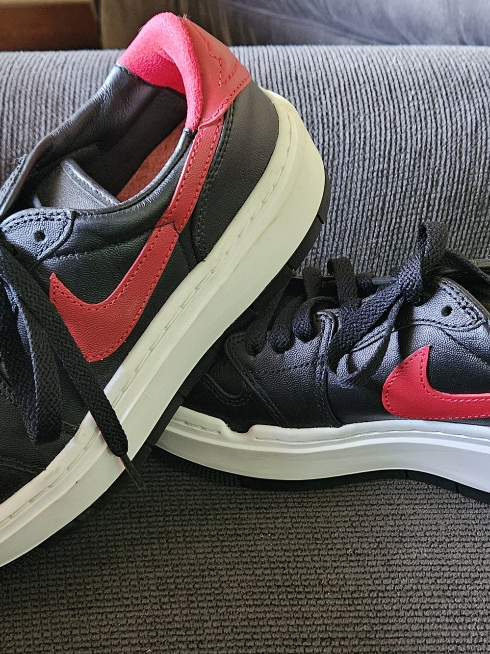 Nike Air Jordan 1 Sneakers with Red Swoosh